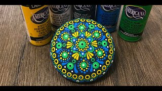 Dot mandala painting on a molded art stone step by step - 305