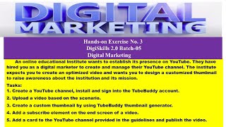 Digital Marketing Exercise 3  dstp 2 0 batch 05| Digital Marketing exercise 3 solution