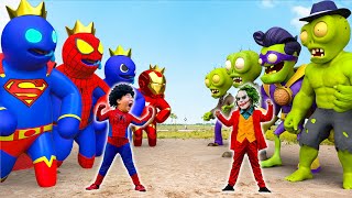 Scary Teacher 3D \& Baby Miss T VS Team Bad Guy Zombie Rescue Rainbow Friends | ( Action Real Life)