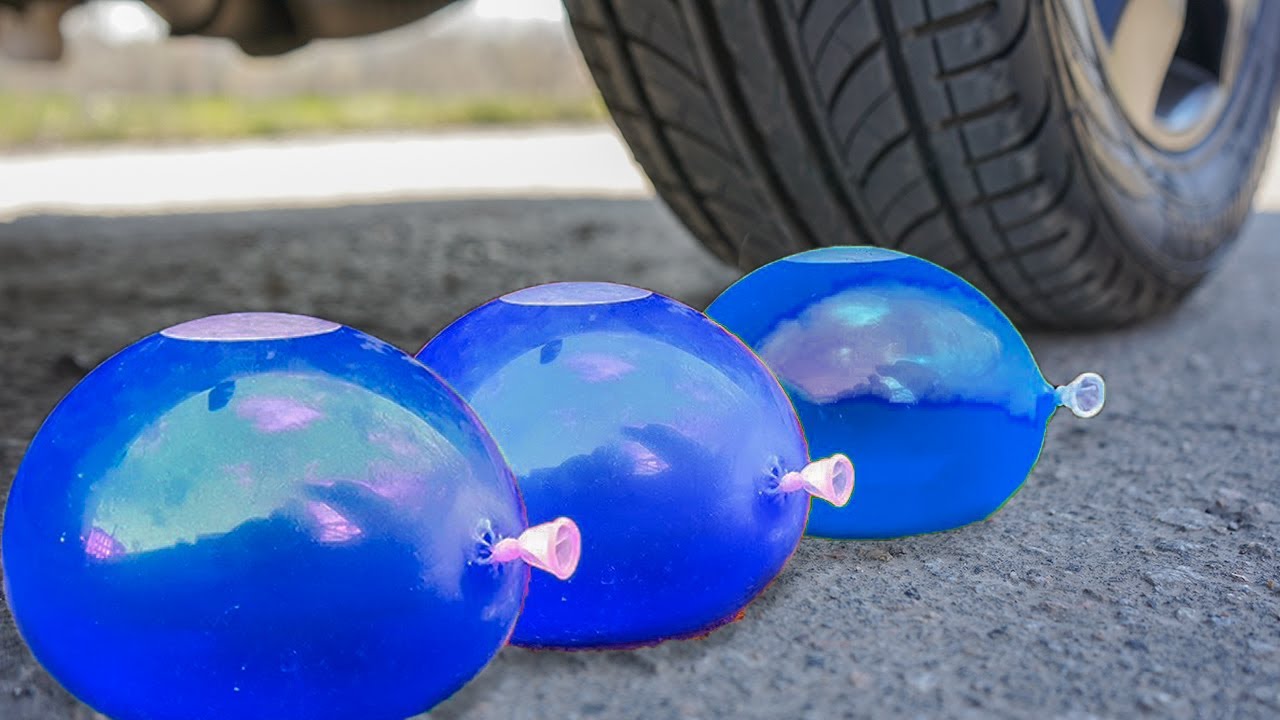 ⁣CRUSHING CRUNCHY & SOFT THINGS BY CAR! EXPERIMENT: WATER BALLOONS VS CAR