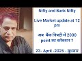 Nifty and Bank Nifty- Live Market update at 12 pm, 23 April 2025