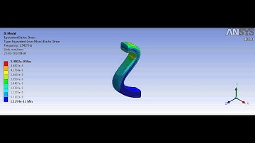 Equivalent Elastic Strain of bend rectangular section with ansys 13 0 video