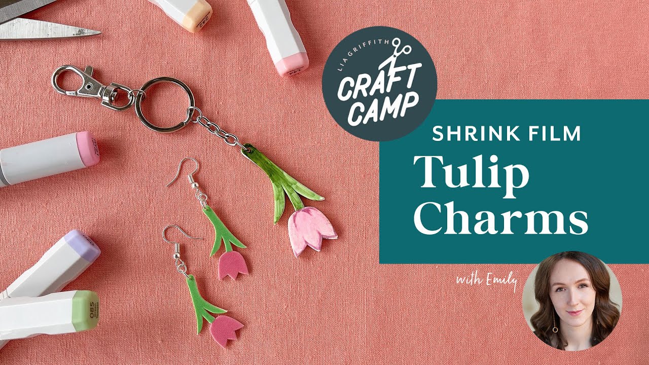 Shrink Film Tulip Charms DIY Template & Video Tutorial - Lia Griffith