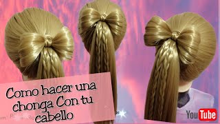 Como Hacer una chonga con tu mismo cabello en un solo paso