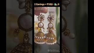 2 Premium Jhumkas for just ₹185!🤩✨ #flipkartfinds #jewelry