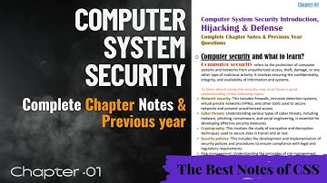 CSS Introduction, Hijacking & Defense | Ch - 01| Notes + PYQ