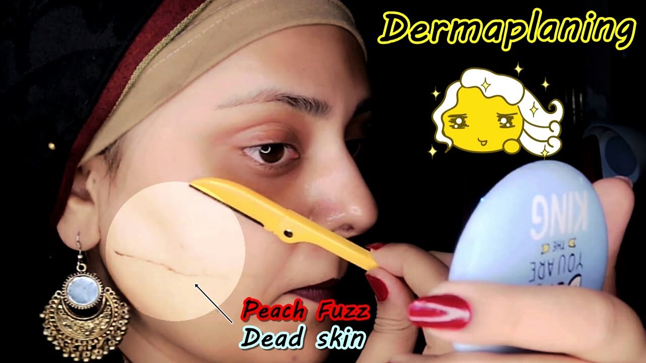Dermaplaning at home Facial hair removal 😲 YouTube