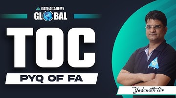 PYQ of FA | TOC by Dr.Yadunath Pathak Sir | CS/IT | GATE 2023/24