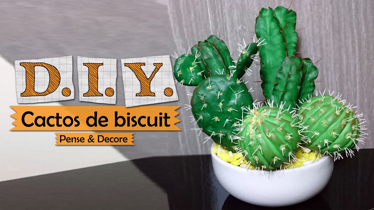 DIY - Cactos de biscuit | Aprenda a modelar cactos em biscuit #1 | Polymer  clay diy, Paper mache crafts, Paper flowers diy