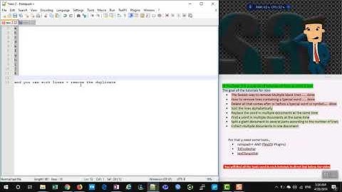 how to sort lines and remove duplicate in text file using notepad++