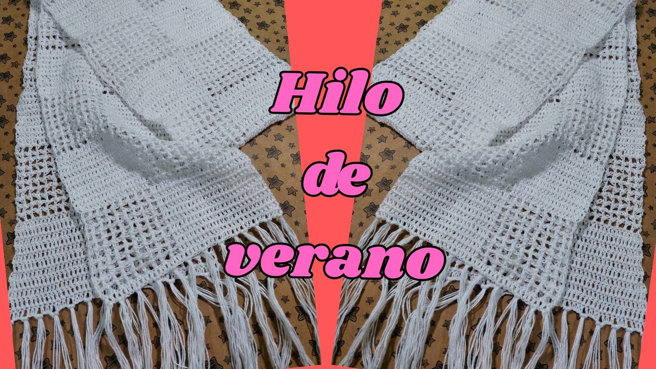 Bufanda Chalina Tejido a CROCHET con hilo de algodón.