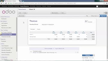 Odoo HR 6.3 Review and Validate Timesheets - Xác nhận chấm công