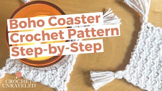 Boho Coasters Step-by-Step Crochet Tutorial - Quick Pattern for Beginners | Crochet Unraveled
Download the FREE Learn to Crochet for Beginners Checklist here: https://crochetunraveled.com/pages/learn-to-crochet-for-beginners-checklist/
Purchase the Crochet Beginners Bundle Here: https://crochetunraveled.com/products/crochet-beginners-bundle/
To slow down this or any video, click the gear-shaped Settings button at the bottom right hand of the video - Click Playback Speed - select your preferred speed!
WEBSITE: http://crochetunraveled.com/
INSTAGRAM: https://www.instagram.com/crochet_unraveled
FACEBOOK: https://www.facebook.com/crochetunraveled
For tutorials, patterns, freebies, & more information about crochet, make sure you head to my website and subscribe to my email list.
In this video, Im going to show you exactly how I crocheted these cute boho coasters, so you can make a set of your own! This pattern uses only basic crochet stitches that beginner crocheters will be able to do and experienced crocheters will find this to be a fun and quick project!
If you are LEFT-HANDED, check out this tutorial instead: https://youtu.be/IGhkJBBXAFU
Materials:
Worsted weight cotton yarn
5mm/H crochet hook
Scissors
Tapestry needle
The crochet skills that you will need to make these coasters are slip knot, chain, and single crochet. I will teach you exactly how to make the optional tassels so you can embellish the corners of your coasters to look like mine!
I hope you enjoy this video. Please make sure to subscribe to this channel and give this video a thumbs-up!
If you need to learn or just want a refresher on any of the skills used in this pattern, see below for the corresponding tutorials:
Slip Knot:
•Right-handed: https://youtu.be/Ly4ViDx3GcA
•Left-handed: https://youtu.be/WOl9MzrxT3w
•Written tutorial: https://crochetunraveled.com/how-to-make-a-slip-knot-for-crochet-quick-easy-tutorial/
Chain:
•Right-handed: https://youtu.be/z9OPy_ZaaMU
•Left-handed: https://youtu.be/mPqDxeVHuIk
•Written tutorial: https://crochetunraveled.com/how-to-crochet-a-chain/
Single Crochet:
•Right-handed: https://youtu.be/1O6fOQr66Qg
•Left-handed: https://youtu.be/g8RGrRMtLUs
•Written tutorial: https://crochetunraveled.com/easy-single-crochet-tutorial-step-by-step-for-beginners/
Simple Tassel Tutorial:
•Video: https://youtu.be/0aO1Upr5sGM
HERE ARE A FEW MORE HELPFUL VIDEOS FOR BEGINNERS:
How to Hold Your Yarn for Crochet:
•Right-handed: https://youtu.be/NiubG8C5mzE
•Left-handed: https://youtu.be/-TnN7fammuo
•Written tutorial: https://crochetunraveled.com/how-to-hold-yarn-for-crochet/
How to Hold Your Crochet Hook:
•Right-handed: https://youtu.be/SKY6FG0VgpY
•Left-handed: https://youtu.be/BOI-LnliqYw
•Written tutorial: https://crochetunraveled.com/how-to-hold-your-crochet-hook
For tutorials, patterns, freebies, & more information about crochet, make sure you head to my website and subscribe to my email list.
WEBSITE: http://crochetunraveled.com/
PINTEREST: https://www.pinterest.com/crochetunraveled/
TIKTOK: https://www.tiktok.com/@crochetunraveled
INSTAGRAM: https://www.instagram.com/crochet_unraveled
TWITTER: https://twitter.com/crochet_unravel
FACEBOOK: https://www.facebook.com/crochetunraveled
MUSIC from Epidemic Sound:
https://www.epidemicsound.com/track/eMv4Qqalwj/
https://www.epidemicsound.com/track/ZHIZ5puSCJ/
https://www.epidemicsound.com/track/uRKsCLWVtE/
https://www.epidemicsound.com/track/fWuL7dHIzv/
CHAPTERS
0:00 INTRO
0:57 MATERIALS
1:33 FOUNDATION CHAIN
2:16 ROW 1
4:05 ROW 2
5:25 REPEAT INSTRUCTIONS
6:50 TASSEL INSTRUCTIONS
12:49 FINISHED COASTER
12:54 THANK YOU & NEXT STEPS Boho Coasters Step-by-Step Crochet Tutorial - Quick Pattern for Beginners | Crochet Unraveled