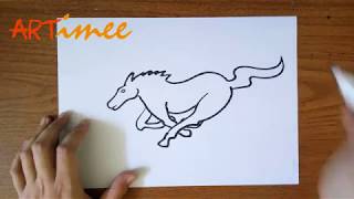 How To Draw A Mustang Youtube
