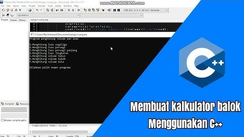 Membuat kalkulator bangun ruang menggunakan C++