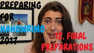 Preparing for NaNoWriMo 2017: 12. Final Preparations