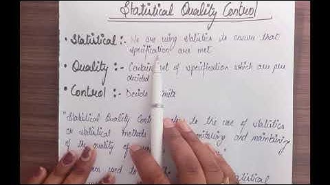 Statistical Quality control | Quality related approach | BBA and MBA|