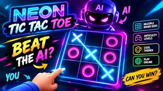 Can You Beat the AI? 😈 | Neon Tic Tac Toe Game screenshot 1