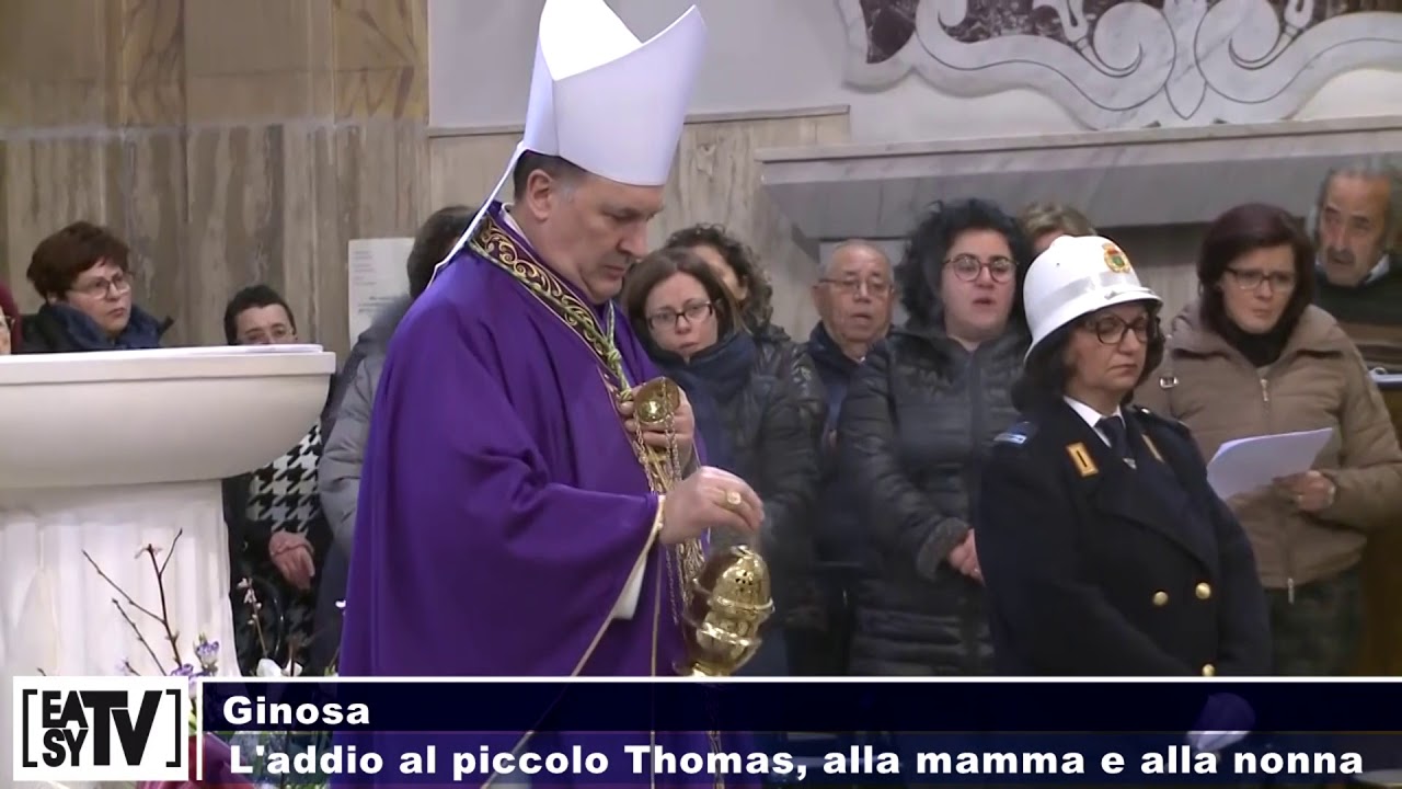 GINOSA | Grande partecipazione ai funerali per il piccolo Thomas, sua mamma e sua nonna