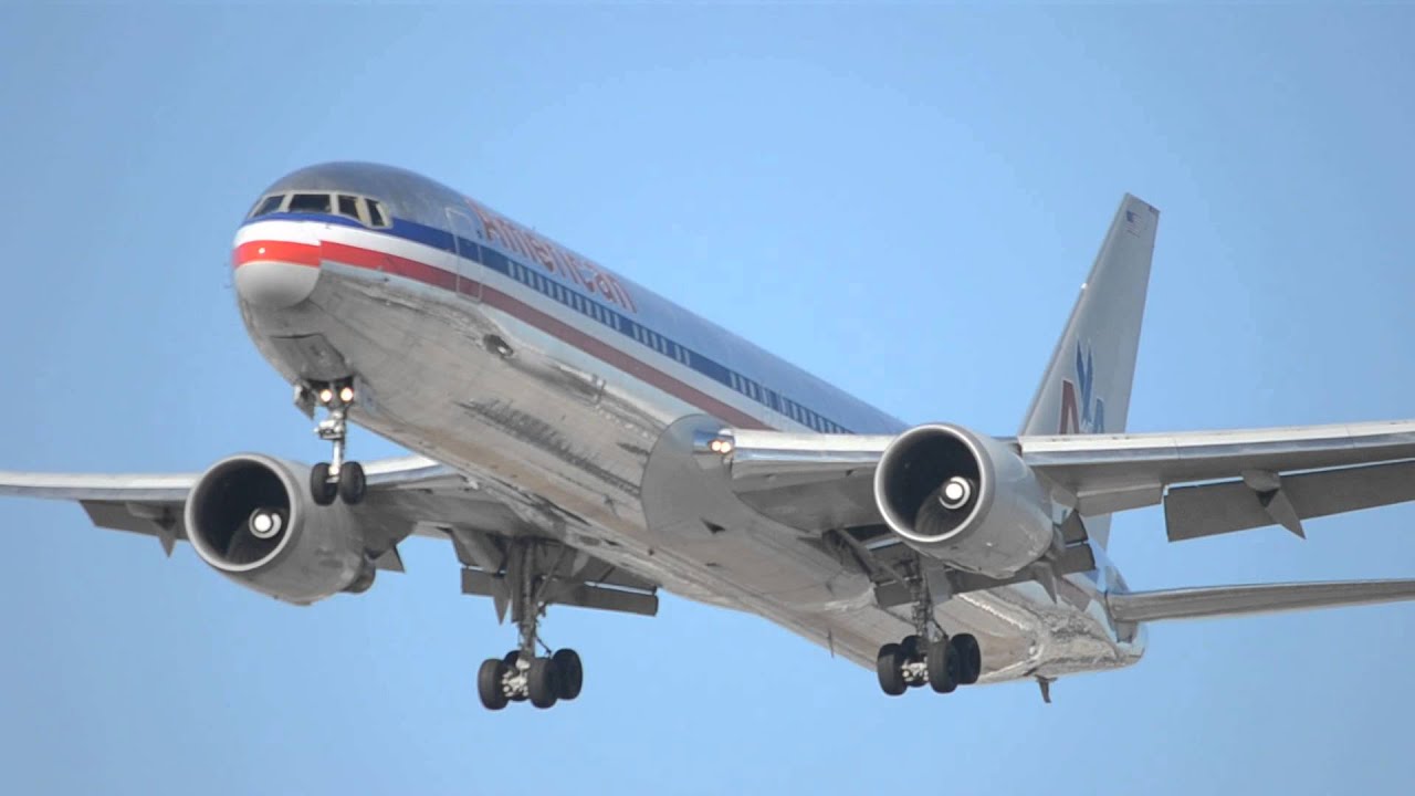 American Airlines Boeing 767-300ER [N345AN] Landing At LAX - YouTube