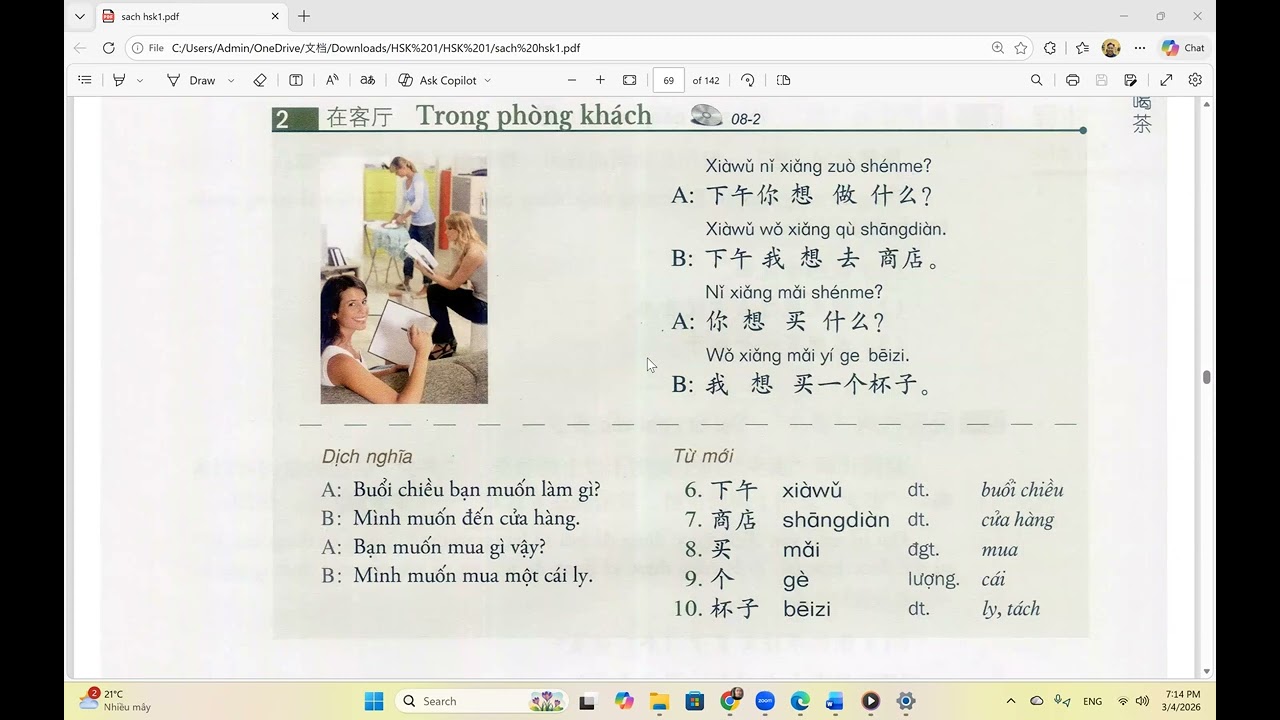 Hsk 1 bài 8 và bài 9 từ mới - tiếng Trung Hoàng Liên, thầy Thọ zalo 0977941896