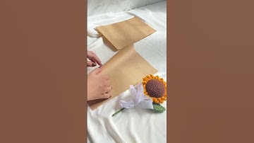 Thumbnail of How to wrap a single sunflower #crochet
