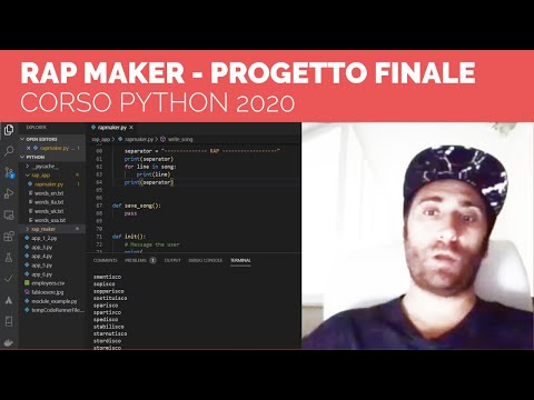 🇮🇹 Corso Python 3 |  Parte #8  | Progetto finale Rap maker - Live coding
