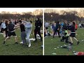 Scotland brawl in edinburgh park as police officer reportedly injured