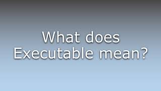 What does Executable mean