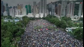 香港で大規模デモ、平和的に行進