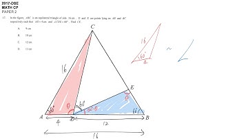 DSE maths core 2017 paper2 #17 similar triangle