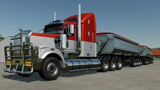 FS22 Kenworth C509 + Australian Quad Side Tipper Farming Simulator 22 Mods