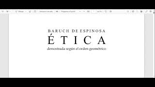 ÉTICA, BARUCH DE ESPINOSA 2