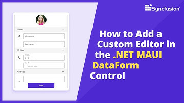 How to Add a Custom Editor in the .NET MAUI DataForm Control