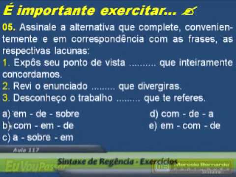 117   Sintaxe de Regência   Exercícios