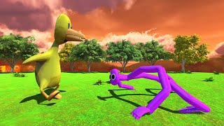 Rainbow Friends Yellow vs Rainbow Friends Purple - Animal Revolt Battle Simulator
