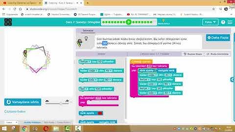 Code.org , Ders7: Sanatçı Döngüler Soruların Çözümü