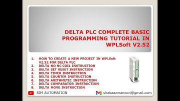 COMPLETE BASIC PROGRAMMING OF  DELTA PLC TUTORIAL IN WPLSoft V2.52 #tutorial BY @SIMAUTOMATION