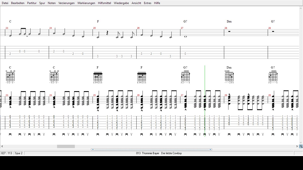 Thommie Bayer -    Der letzte Cowboy    - Tabs