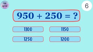 Addition Quiz | Maths Addition Two Digit and Three Digit