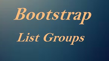 Bootstrap List Groups