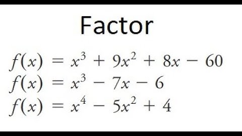 Grade 12 Advanced Functions - Factoring polynomials using synthetic division (ch 3.6)