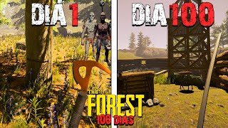 JOGUEI 100 DIAS no THE FOREST!! screenshot 5