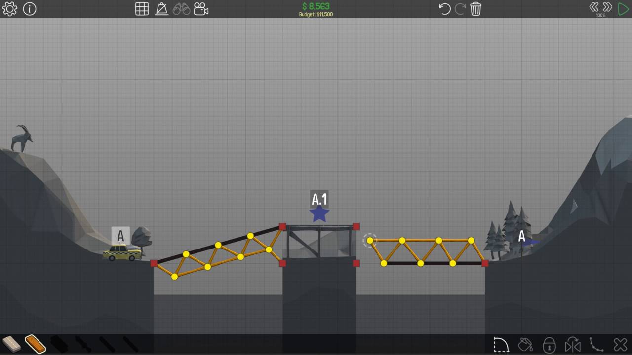Polybridge Part 52 - Alpine Meadows level 10 - Checkpoint - Under Budget
