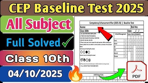 CEP Test Class 10th 2025 | 4.10.2025 CEP Exam Solved | 4.10.2025 CEP Test 2025