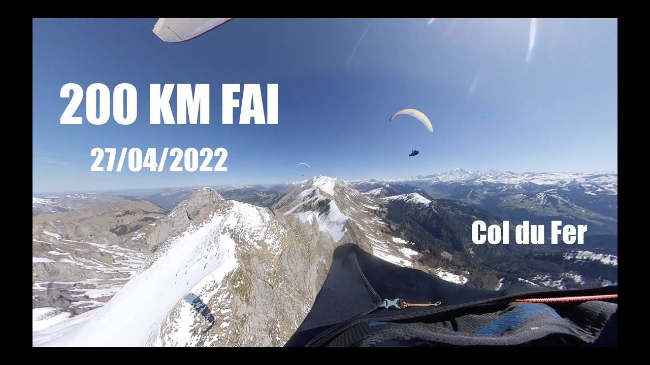 Parapente, CROSS 200km FAI col du fer