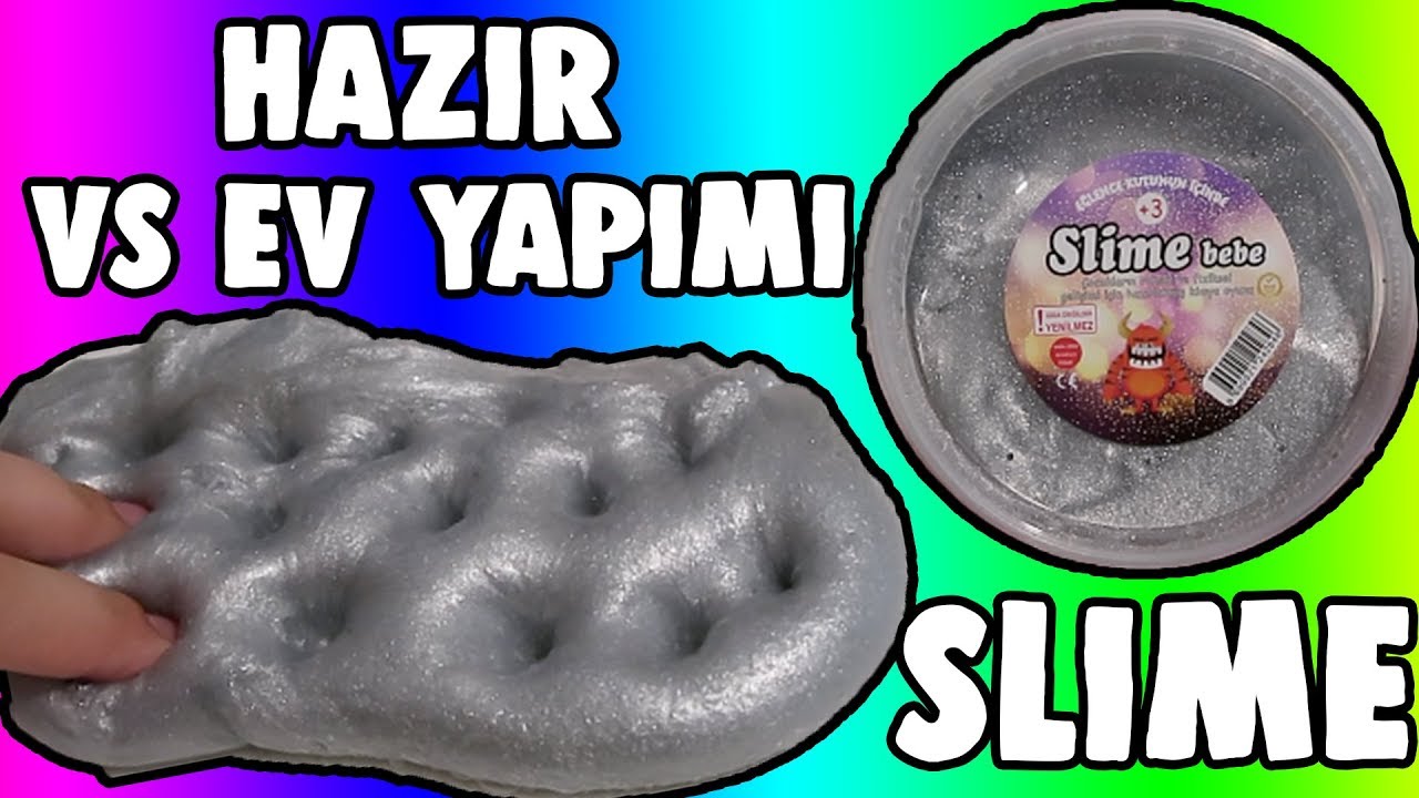 Hazır vs Ev Yapımı Slime Challenge Orjinal Slaym Nasıl Yapılır 2 Dakika