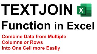 TEXTJOIN Function in Excel || Combine Data from Multiple Columns or Rows into One Cell Combine Multiple Columns Or Rows Data Together Microsoft Excel Textjoin Function