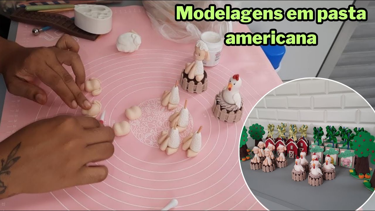 FAZENDO KIT DE DOCES PERSONALIZADOS EM PASTA AMERICANA TEMA FAZENDINHA/ CONFEITARIA EM CASA/ ROTINA