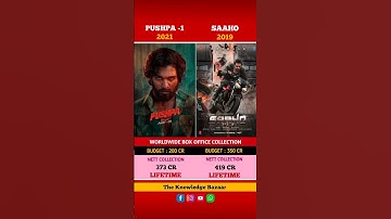 Pushpa vs Saahu movie Box office collection #shorts #alluarjun #prabhas #boxofficecollection